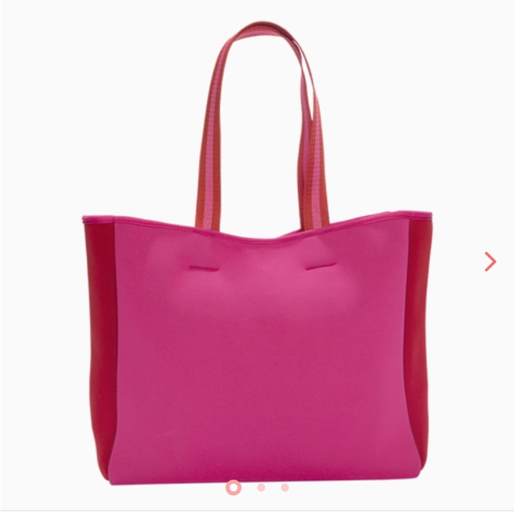 Summersalt neoprene beach tote NWT pink and red